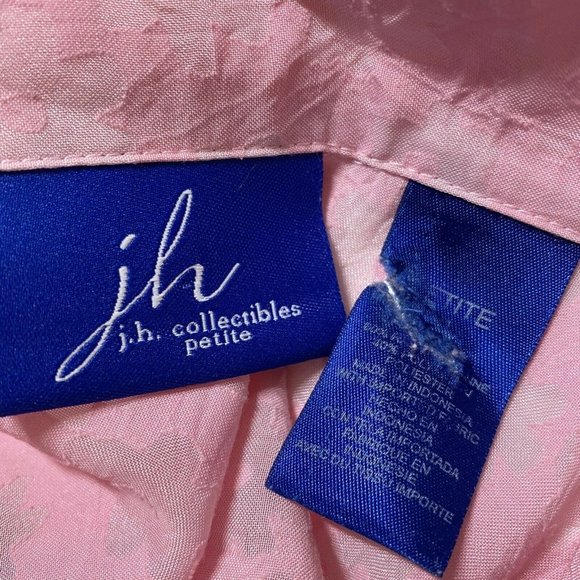 J.H. Collectible Petite Pink Sheer Floral Top - Picture 6 of 6